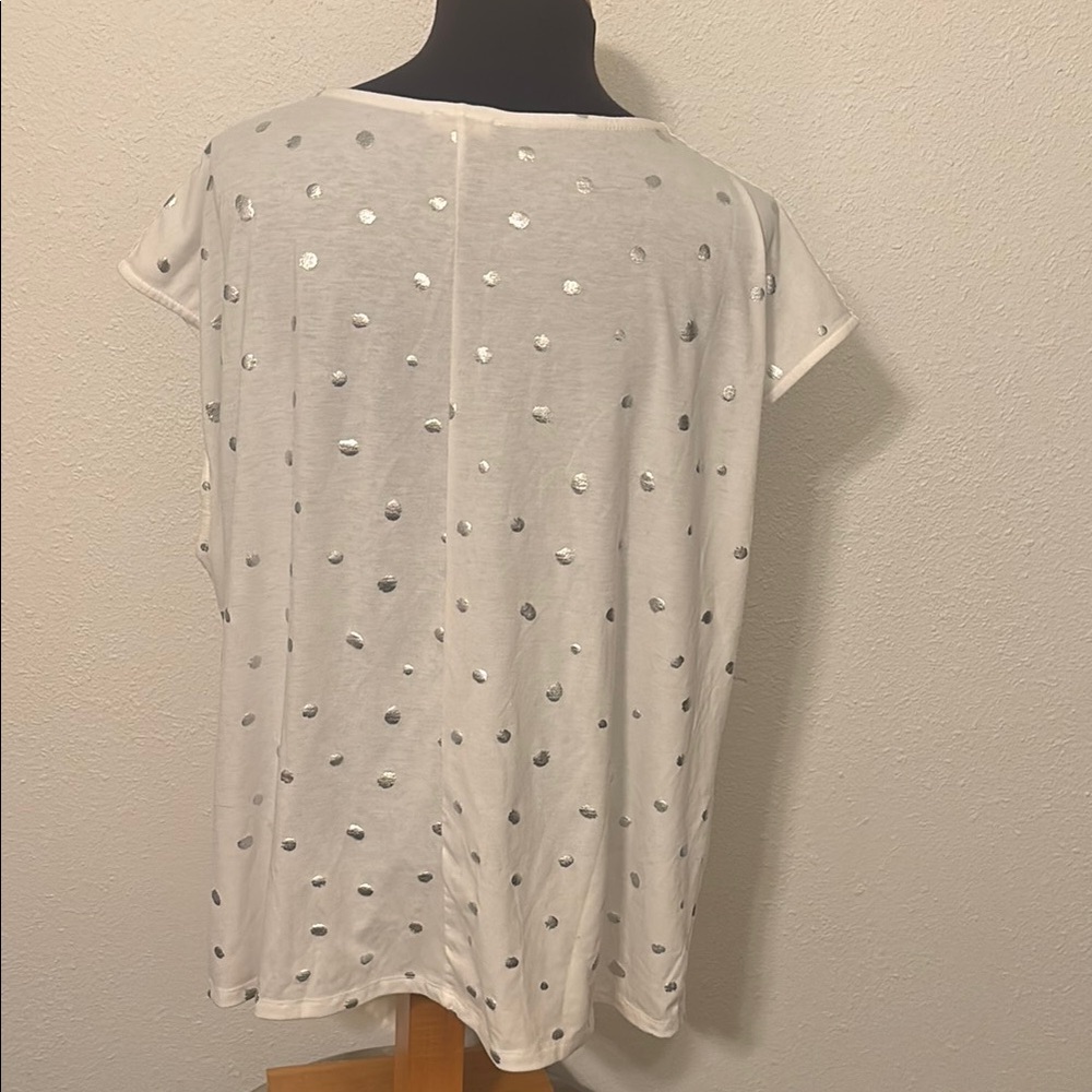 Como Blu Oversized T-Shirt with Lace Detail Sleeves size 2X - Picture 6 of 9